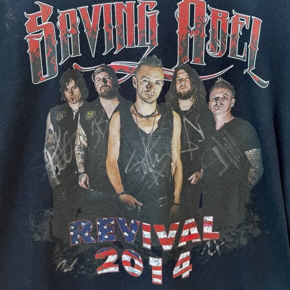 Saving Abel 2014 Revival Tennissippi Hard Rock Metal Tour black shirt Sz Medium - Picture 4 of 7